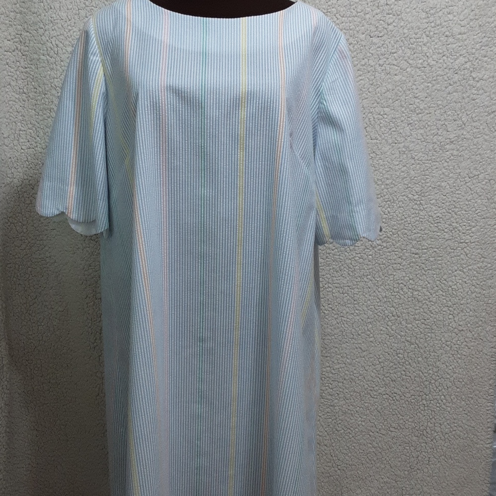 Classic Light Blue Striped Women’s Dress